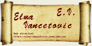 Elma Vančetović vizit kartica
